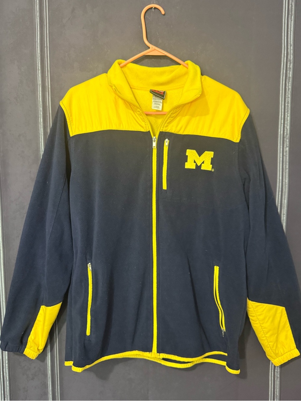 University of Michigan Men's Navy & Yellow Fleece Jacket